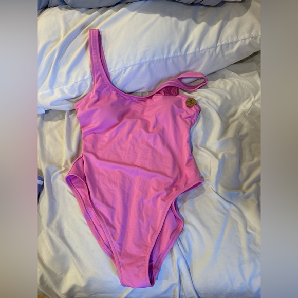 PINK Victoria's Secret Pink One Piece Swimsuit with Vibrant Design - Picture 1 of 3